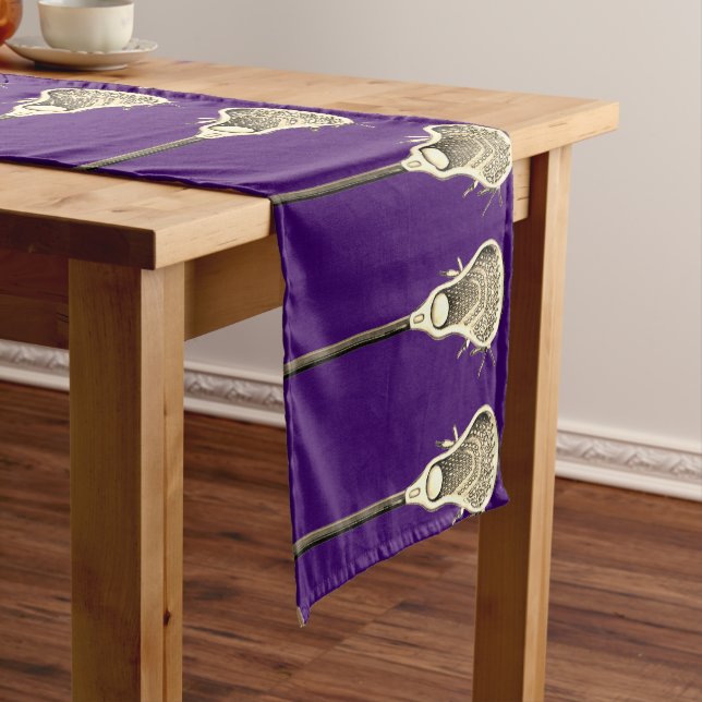 Lacrosse Team Purple Short Table Runner (In Situ)