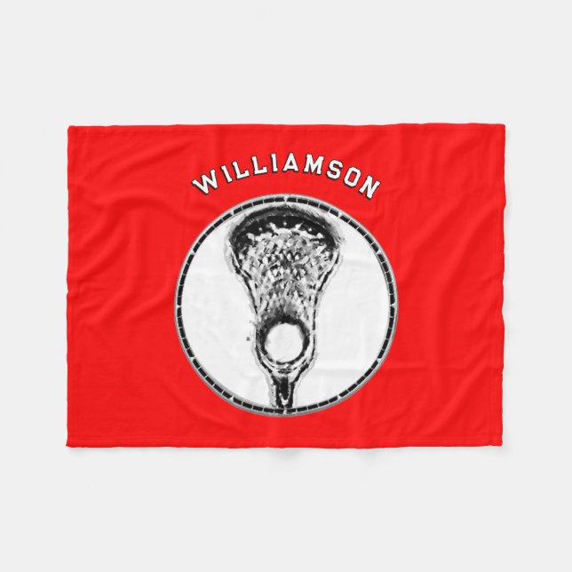 Lacrosse Team Red Gifts Fleece Blanket (Front (Horizontal))
