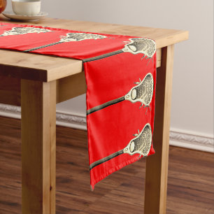 Lacrosse Team Red Short Table Runner
