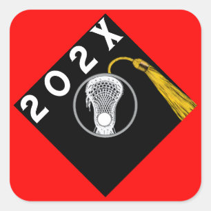 Lacrosse Team Senior Night Red Square Sticker