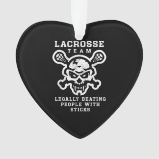 Lacrosse Team Skull Legally Beating Gift Ornament