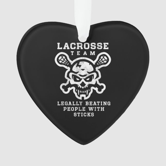 Lacrosse Team Skull Legally Beating Gift Ornament (Front)
