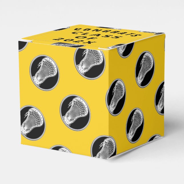 Lacrosse Team Yellow Favour Box (Front Side)