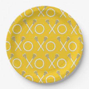 Lacrosse Team Yellow Paper Plate