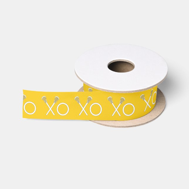 Lacrosse Team Yellow Satin Ribbon (Spool)