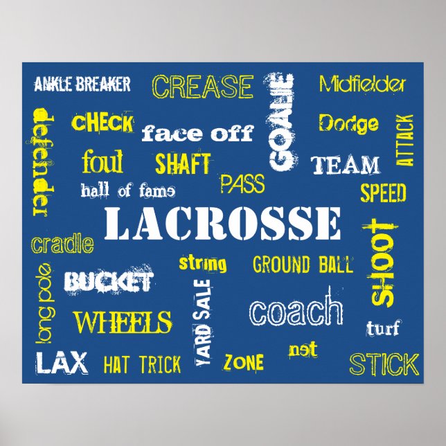 Lacrosse Terminology Poster! Poster (Front)