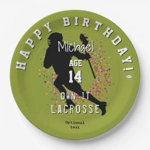 LaCrosse Theme Birthday Paper Plates HAMbyWG
