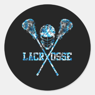 Lacrosse Tie Dye For Men Women Girls Boys Lax Helm Classic Round Sticker