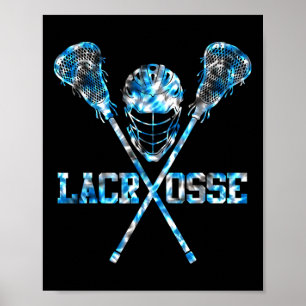 Lacrosse Tie Dye For Men Women Girls Boys Lax Helm Poster