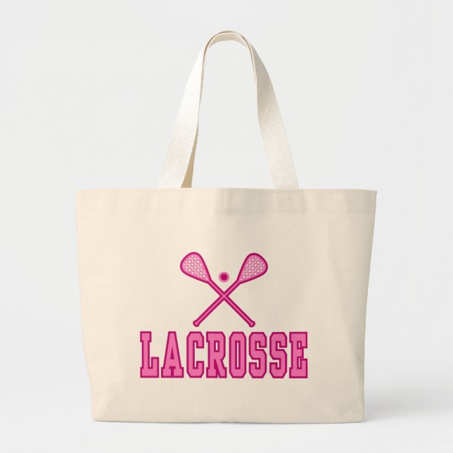 Lacrosse Tote Bags (pink) (Front)