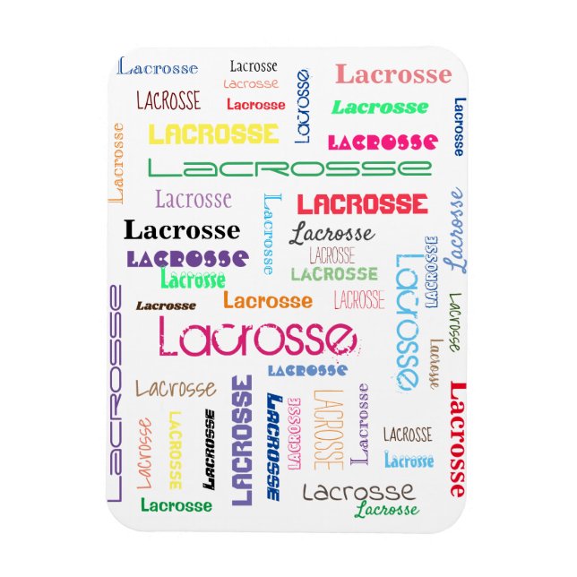 Lacrosse Typography Flexible Photo Magnet (Vertical)
