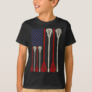 Lacrosse Usa American Flag Lax Sticks  T-Shirt