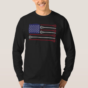 Lacrosse Usa Flag Lacrosse Player Men Woman Kids T-Shirt
