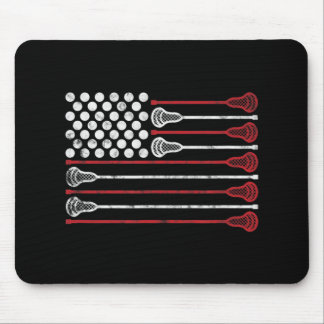 Lacrosse USA Flag Lax  Mouse Pad