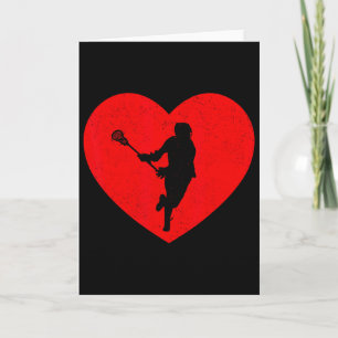 Lacrosse Valentine Heart Shape Lacrosse Lovers Card