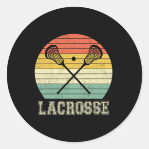 Lacrosse Vintage Retro Lacrosse Stick Sun Gifts  Classic Round Sticker