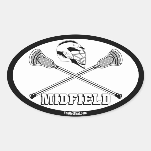 lacrosse white sticks midfield oval sticker (Front)