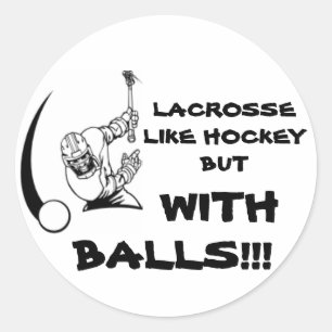 Lacrosse with Balls Classic Round Sticker