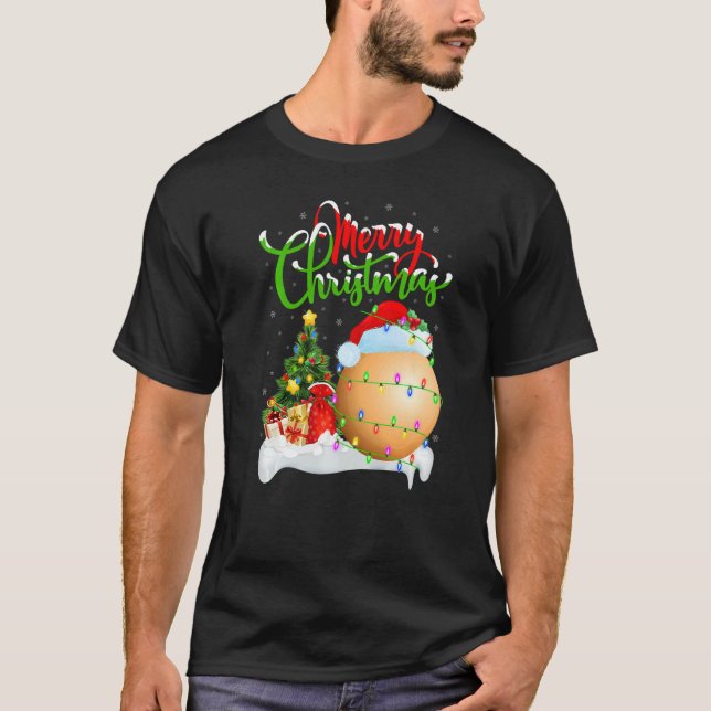 Lacrosse  Xmas Decorations Santa Lacrosse Christma T-Shirt (Front)