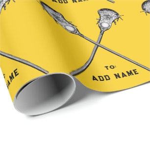 Lacrosse Yellow Gift Wrapping Paper
