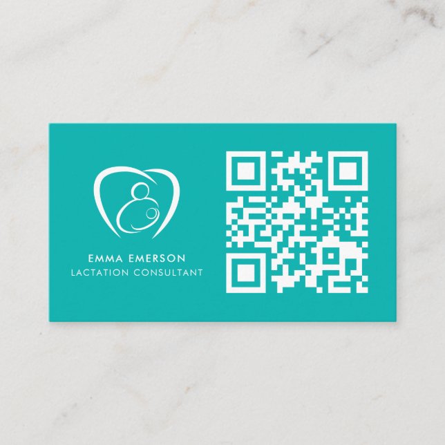 Lactation Consulta Professional QR Code Logo Business Card (Front)