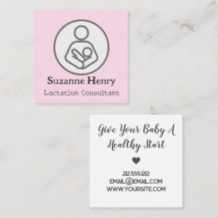 Lactation Consultant Breastfeeding Leche Baby Square Business Card