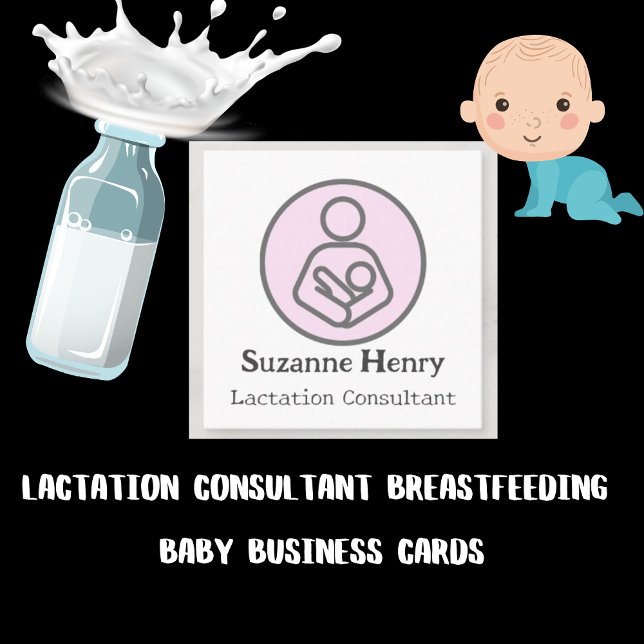 Lactation Consultant Breastfeeding Leche Baby Square Business Card (Creator Uploaded)