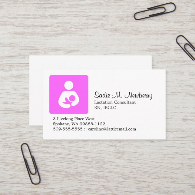 Lactation Consultant Business Card (Front/Back In Situ)
