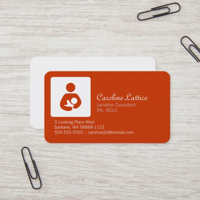 Lactation Consultant Business Card (Front/Back In Situ)