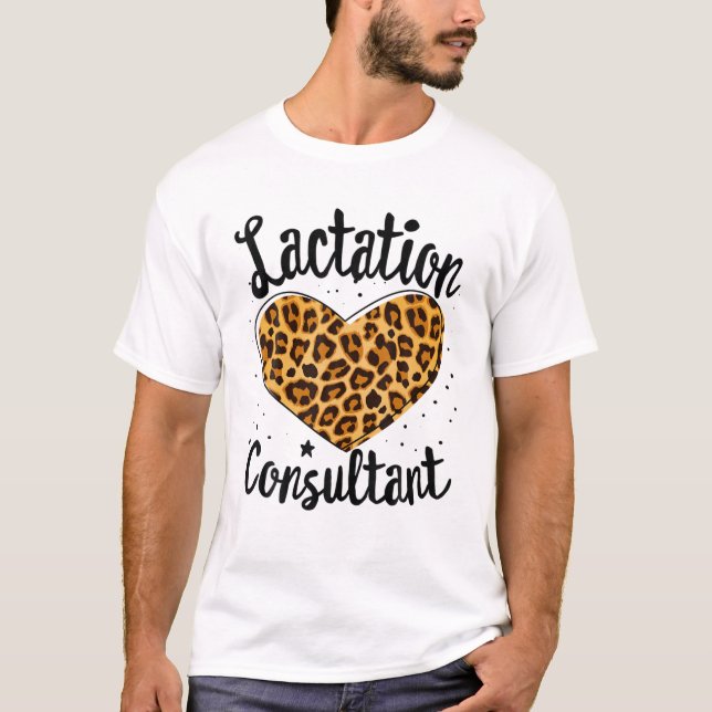 Lactation Consultant Heart Breastfeeding Coach T-Shirt (Front)