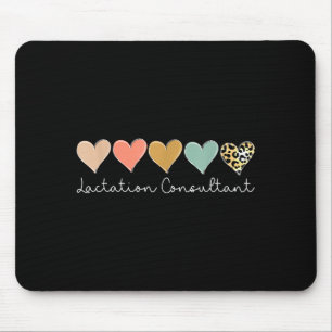 Lactation Consultant Leopard Heart, Valentine's Da Mouse Pad