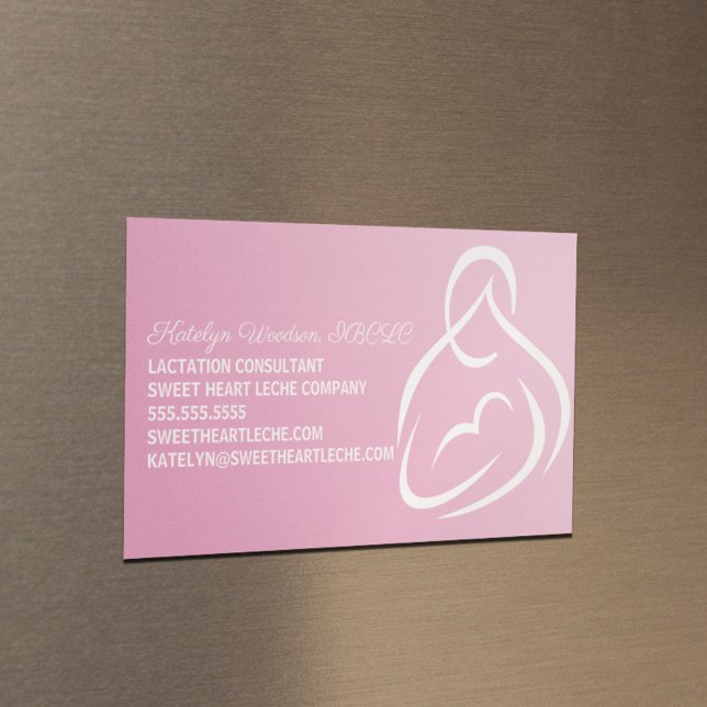 Lactation Consultant Pink Breastfeeding Class Magnetic Business Card (Creator Uploaded)