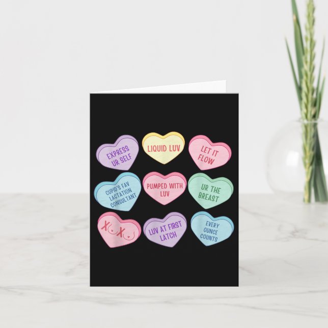Lactation Consultant Valentine Heart Candy Breastf Card (Front)