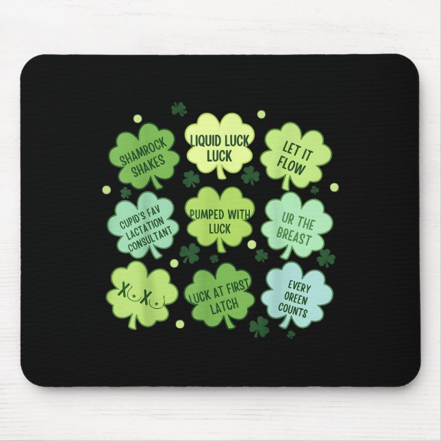 Lactation st patrick day breastfeeding consultant mouse pad (Front)