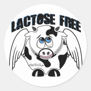 Lactose Free Cow Classic Round Sticker