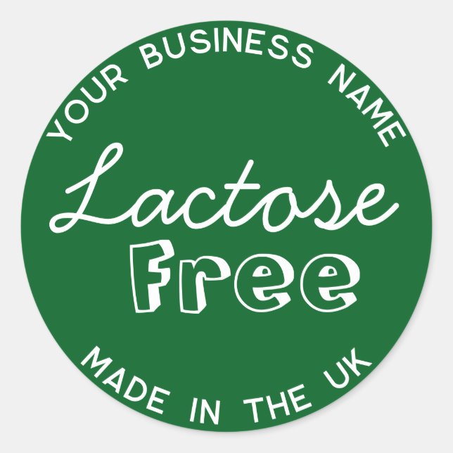 Lactose Free Lactose Allergy Packaging Label (Front)