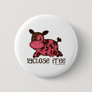 Lactose Free Pink Cow 6 Cm Round Badge