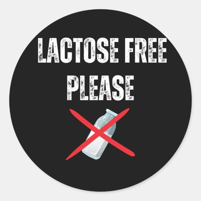 Lactose free please classic round sticker (Front)