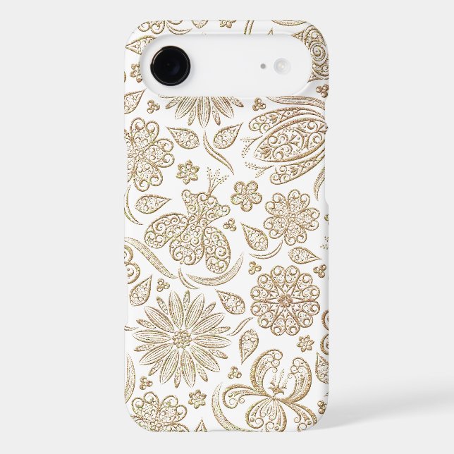 Lacy Floral Pattern Gold iPhone 6 Case (Back)