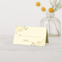 Lacy Gold on Ivory Cream Elegant Wedding Write-In