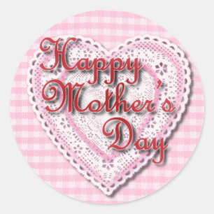 Lacy heart for Mum on Mother's Day Classic Round Sticker