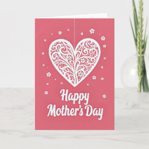 Lacy Heart Mothers Day Card