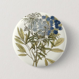 Lacy Leaves - Flowers and Greenery 6 Cm Round Badge