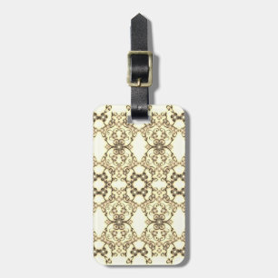 Lacy Look of Flowers Golden Sepia Luggage Tag
