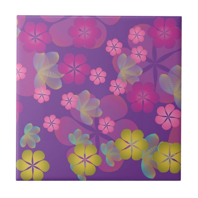 Lacy Lotus Purple Tile (Front)