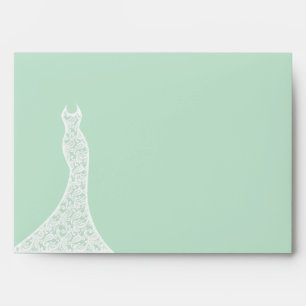 Lacy Mint Bridal Shower Envelope