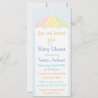 Lacy Umbrella Baby Shower Invitation