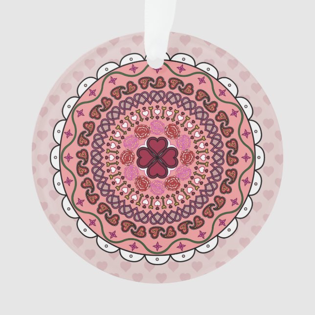 Lacy Valentine's Day Acrylic Ornament (Front)