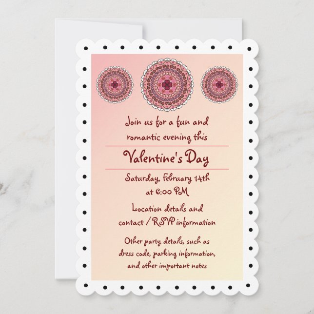 Lacy Valentine's Day Party Invitation (Front)