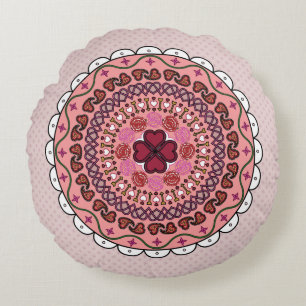 Lacy Valentine's Day Round Pillow